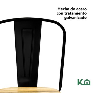 Foto 6 | Foto 6 | Set Silla Tolix Metal Asiento Madera 2 Pzas Vintage Exterior