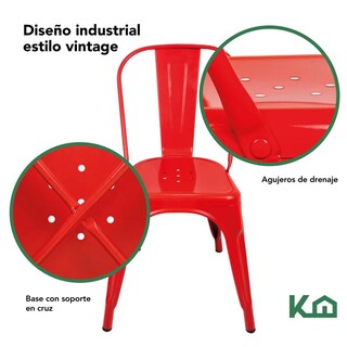 Foto 3 | Foto 3 | Silla Tolix Metal 4 Pzas Comedor Casa Restaurante Exterior
