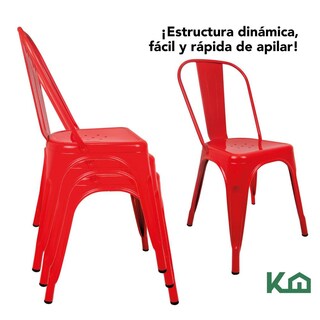 Foto 4 | Foto 4 | Silla Tolix Metal 4 Pzas Comedor Casa Restaurante Exterior