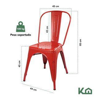 Foto 5 | Foto 5 | Silla Tolix Metal 4 Pzas Comedor Casa Restaurante Exterior