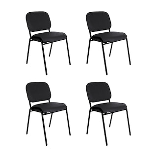 Foto 1 | Foto 1 | Offiho Set De 4 Sillas Para Oficina, Salas De Espera, Consultorio Con Tapiz De Tela