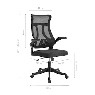 Foto 3 | Foto 3 | Silla Oficina Ergonomus Bm-1073 Ergonómica Apoyabrazos Abatibles Negra