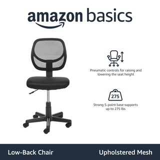 Foto 2 | Foto 2 | Silla De Escritorio Para Computadora De Oficina Amazon Basics Con Respaldo Bajo - Venta Internacional.