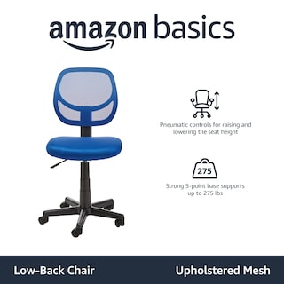 Foto 2 | Foto 2 | Silla De Escritorio Para Ordenador De Oficina Amazon Basics, Azul, Nailon - Venta Internacional.