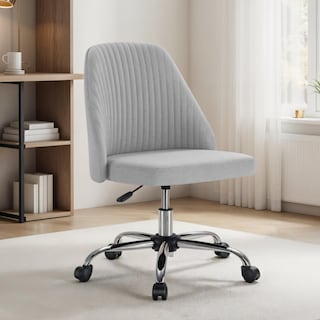 Foto 1 | Foto 1 | Silla De Escritorio Simple Deluxe Sin Brazos, Giratoria, Gris - Venta Internacional.