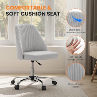 Foto 3 | Foto 3 | Silla De Escritorio Simple Deluxe Sin Brazos, Giratoria, Gris - Venta Internacional.
