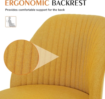 Foto 5 | Foto 5 | Silla De Escritorio Simple Deluxe Sin Brazos Amarilla Con Ruedas - Venta Internacional.