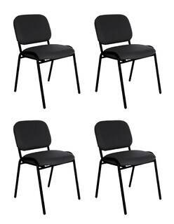 Foto 1 | Foto 1 | Offiho Set De 4 Sillas Para Oficina, Salas De Espera, Consultorio Con Tapiz De Tela Color Gris Oxford
