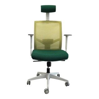 Foto 1 | Foto 1 | Silla Ergonómica De Oficina Verde Con Respaldo De Malla Transpirable, Reclinable, Reposabrazos Fijos, Soporte Lumbar Y Cabecera
