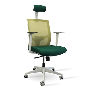 Foto 3 | Foto 3 | Silla Ergonómica De Oficina Verde Con Respaldo De Malla Transpirable, Reclinable, Reposabrazos Fijos, Soporte Lumbar Y Cabecera