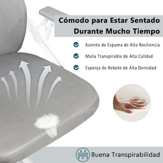 Foto 8 | Foto 8 | Silla De Oficina Furniturer Mill Gris 58 X 53 X 113 - 120 Cm