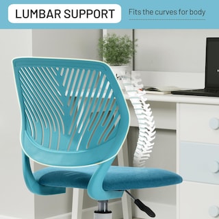 Foto 3 | Foto 3 | Silla De Escritorio Furniturer Kids Sin Brazos Con Ruedas Giratorias Color Azul - Venta Internacional.