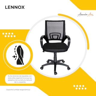 Foto 4 | Foto 4 | Silla De Oficina Lennox Ergonomica Color Negro Black Jack