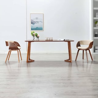 Foto 2 | Foto 2 | Silla De Comedor Vidaxl Color Crema Madera Curvada Y Piel Sintética - Venta Internacional.