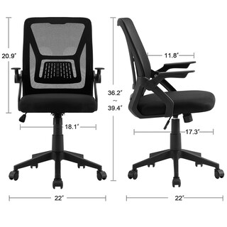 Foto 3 | Foto 3 | Silla De Oficina Vecelo Con Respaldo Medio  Giratoria  Ergonómica  Color Negro Azabache - Venta Internacional.