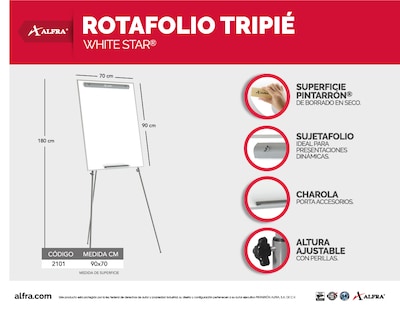 Foto 4 | Foto 4 | Rotafolio Tripié Alfra White Star color Blanco 90x70 cm