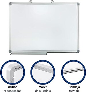 Foto 2 | Foto 2 | Pizarron Magnético color Blanco En Seco Bluelander Con Medidas De 60x40