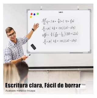 Foto 3 | Foto 3 | Pizarrón Magnética + Panel De Tiza Para Escritura 45 X 60 Blanco
