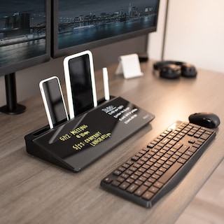 Foto 7 | Foto 7 | Pizarra Blanca De Escritorio Vivo Glass Desk-wb16b Con Almacenamiento Negro - Venta Internacional.