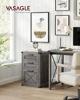 Foto 2 | Foto 2 | Archivador Vasagle Con Soporte Para Impresora De 3 Cajones, Gris - Venta Internacional.
