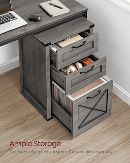 Foto 3 | Foto 3 | Archivador Vasagle Con Soporte Para Impresora De 3 Cajones, Gris - Venta Internacional.