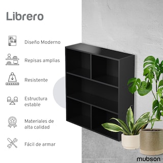 Foto 2 | Foto 2 | Librero Mubson Laiber color Negro con 3 Niveles
