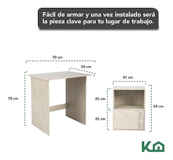 Foto 5 | Foto 5 | Escritorio + Estante 3 Niveles + Estante KingsHouse B1273-SZ color Marrón