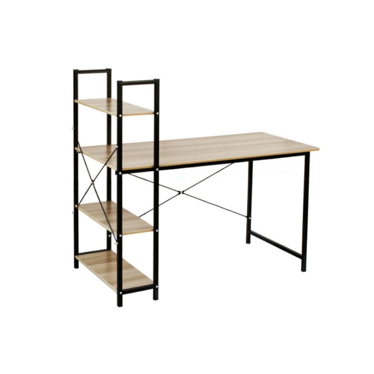 Escritorio Para Computadora Ilios Innova Minimalista Con estantes Estilo Industrial