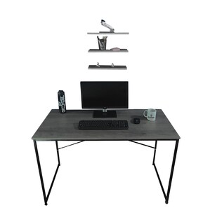 Foto 3 | Foto 3 | Escritorio Herreria Minimalista Industrial más Repisas 120 X 60 CM color Gris