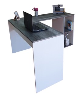 Foto 3 | Foto 3 | Escritorio en L ESCL-PLUS color Gris Moderno Elegante para Casa y Oficina