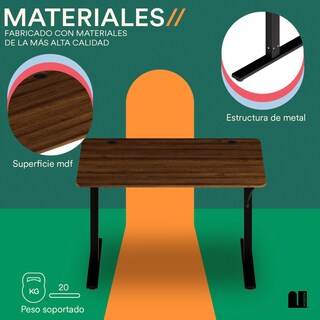 Foto 3 | Foto 3 | Escritorio Elevable Manual Mubson Zant color Marrón Escritorio Gamer con Altura Ajustable