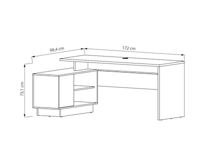 Foto 7 | Foto 7 | Escritorio En L Dione, Café Claro Y Cemento Virtual Muebles