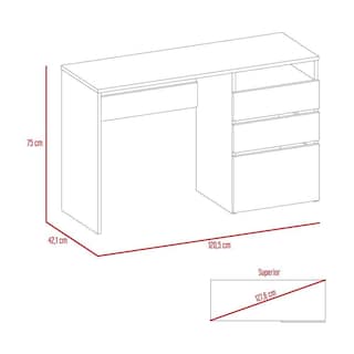 Foto 7 | Foto 7 | Escritorio Venus, Café Claro, Con Dos Cajones Virtual Muebles