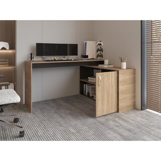 Foto 2 | Foto 2 | Escritorio En L Axis Fresno Europeo y Wengue Virtual Muebles