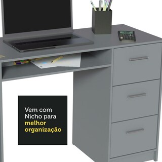 Foto 6 | Foto 6 | Escritorio para PC Madesa Alaska 3 Cajones 1 Puerta Gris 01