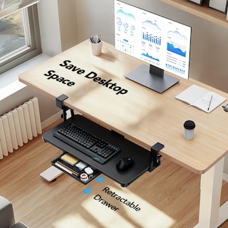 Foto 5 | Foto 5 | Bandeja Para Teclado Huanuo, Grande, Para Debajo Del Escritorio, Con Soporte En C, Negra - Venta Internacional.