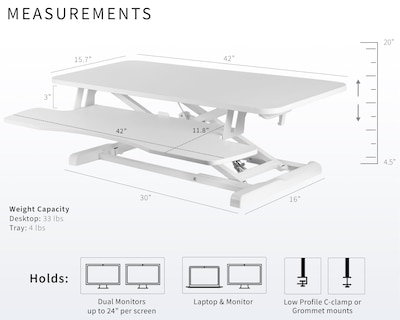 Foto 3 | Foto 3 | Convertidor De Escritorio Vivo Serie K Desk-v042kw 42 Pulgadas Blanco - Venta Internacional.