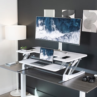 Foto 6 | Foto 6 | Convertidor De Escritorio Vivo Serie V Con Altura Ajustable De 42 Pulgadas, Color Blanco - Venta Internacional.