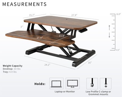 Foto 3 | Foto 3 | Convertidor De Escritorio Vivo Serie K, Madera Vintage, 71 Cm, Color Marrón Rústico - Venta Internacional.