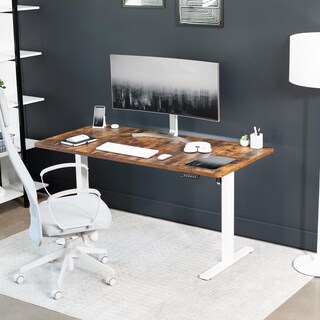 Foto 7 | Foto 7 | Escritorio De Pie Vivo 152 X 76 Cm Rústico Vintage Con Tapa Marrón Blanca - Venta Internacional.