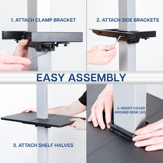Foto 7 | Foto 7 | Estante Para Patas Para Debajo Del Escritorio Vivo Desk-sf02lu, Ajustable, Negro - Venta Internacional.