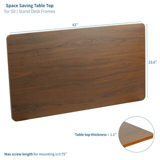 Foto 2 | Foto 2 | Tablero Vivo Desk-top43d En Nogal Oscuro De 109 X 61 Cm Para Escritorio - Venta Internacional.