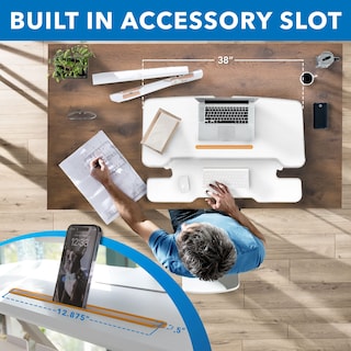 Foto 2 | Foto 2 | Convertidor De Escritorio Mount-it! Soporte De Altura Ajustable, Color Blanco - Venta Internacional.