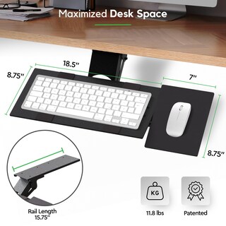 Foto 3 | Foto 3 | Bandeja Para Teclado Uncaged Ergonomics Kt1 Ergonomic Para Debajo Del Escritorio - Venta Internacional.