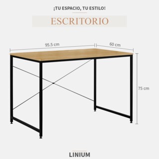 Foto 2 | Foto 2 | Escritorio Mesa Base Metal Estilo Minimalista Linium Oficina - Casa Color Cafe Claro
