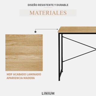 Foto 3 | Foto 3 | Escritorio Mesa Base Metal Estilo Minimalista Linium Oficina - Casa Color Cafe Claro