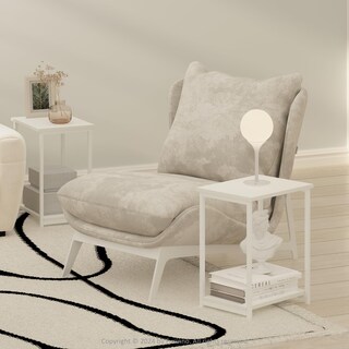 Foto 3 | Foto 3 | Mesa Auxiliar Furinno Simplistic Industrial Con Estructura Metálica Blanca - Venta Internacional.