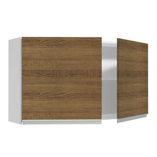 Foto 6 | Foto 6 | Armario Aéreo Madesa Glamy 120 CM 2 Puertas Blanco y Marrón