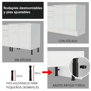 Foto 8 | Foto 8 | Mueble de Cocina Madesa G2460009GL Blanco 1 Puerta 60 cm