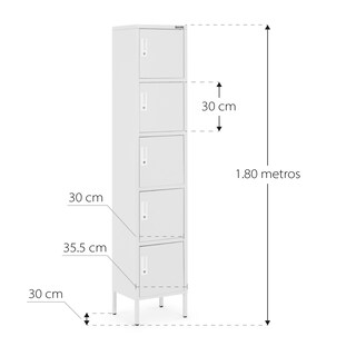 Foto 2 | Foto 2 | Casilleros Metálicos Guardex Lockrc color Gris 5 Puertas